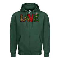 Sports Green Christmas Tree Love Zipper Hoodie - RanaPortraitStore