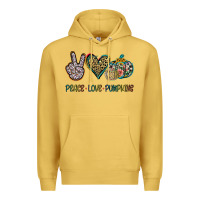 Antique Gold Peace Love Pumkins Premium Hoodie - Jasminsmagicworld