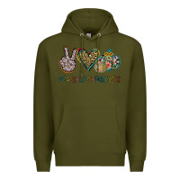 Army Green Peace Love Pumkins Premium Hoodie - Jasminsmagicworld
