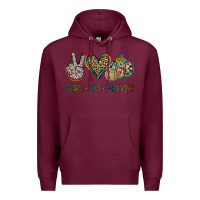 Burgundy Peace Love Pumkins Premium Hoodie - Jasminsmagicworld