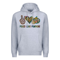 Heather Grey Peace Love Pumkins Premium Hoodie - Jasminsmagicworld