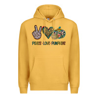 Mustard Peace Love Pumkins Premium Hoodie - Jasminsmagicworld