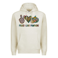 Oatmeal Heather Peace Love Pumkins Premium Hoodie - Jasminsmagicworld