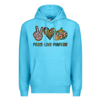 Ocean Blue Peace Love Pumkins Premium Hoodie - Jasminsmagicworld