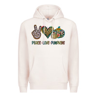 Pale Pink Peace Love Pumkins Premium Hoodie - Jasminsmagicworld
