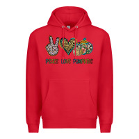 Red Peace Love Pumkins Premium Hoodie - Jasminsmagicworld
