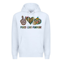 White Peace Love Pumkins Premium Hoodie - Jasminsmagicworld