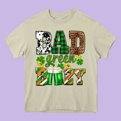St. Patrick's Bad Green Boozy Heavy Core Tee Designed By Oliviacreatesart