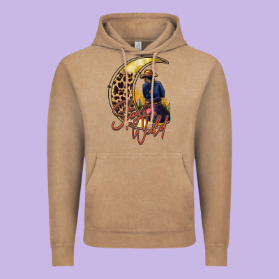 Stay Wild Moon Cowgirl Vintage Hoodie Designed By Racoondesign