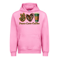 Fuchsia Pink peace love coffee Urban Hoodie - Jasminsmagicworld