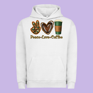 Peace Love Coffee Urban Hoodie Designed By Jasminsmagicworld
