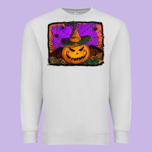 Jack O' Lantern Pumpkin Premium Sweatshirt Designed By Jasminsmagicworld