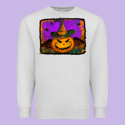 Jack O' Lantern Pumpkin Premium Sweatshirt Designed By Jasminsmagicworld