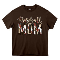 Chocolate Brown baseball mom Heavy Core Tee - Jasminsmagicworld