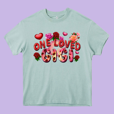 One Loved Gigi Valentine's Day Heavy Core Tee Designed By Fadigitalartstudio