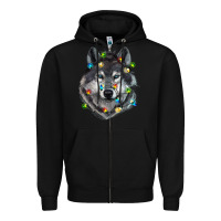 Black Christmas with wolf Zipper Hoodie - RanaPortraitStore