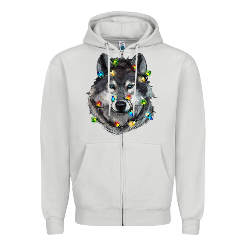 Christmas With Wolf Zipper Hoodie by RanaPortraitStore | Teevron
