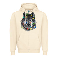 Sandshell Christmas with wolf Zipper Hoodie - RanaPortraitStore