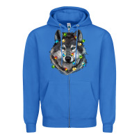 True Royal Christmas with wolf Zipper Hoodie - RanaPortraitStore