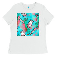 Nurse Gloves Seamless Pattern Ladies Tee | Teevron