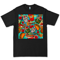 Black hispanic heritage month coffee cups and taco with glitter and leopard  Premium Tee - BundleAndBundleShop