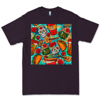 Plum hispanic heritage month coffee cups and taco with glitter and leopard  Premium Tee - BundleAndBundleShop