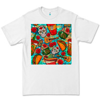 White hispanic heritage month coffee cups and taco with glitter and leopard  Premium Tee - BundleAndBundleShop