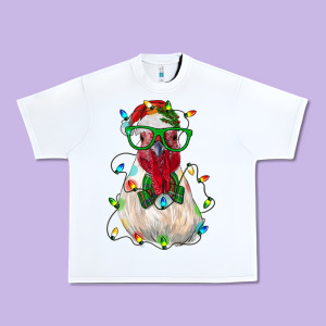 Christmas Rooster Urban Heavy Tee Designed By Ranaportraitstore