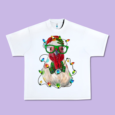 Christmas Rooster Urban Heavy Tee Designed By Ranaportraitstore