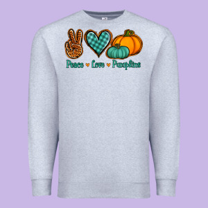 Peace Love Pumpkins Premium Sweatshirt Designed By Jasminsmagicworld
