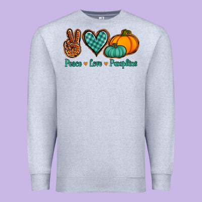 Peace Love Pumpkins Premium Sweatshirt Designed By Jasminsmagicworld