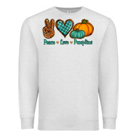 Oatmeal Heather peace love pumpkins Premium Sweatshirt - Jasminsmagicworld