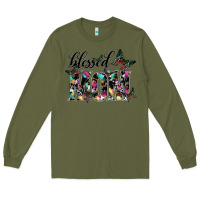 Army Green blessed mom Long Sleeve Tee - SublimationCraftShop
