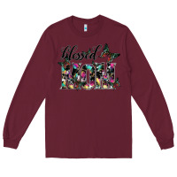 Burgundy blessed mom Long Sleeve Tee - SublimationCraftShop