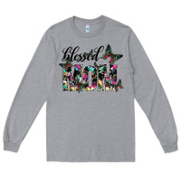 Heather Grey blessed mom Long Sleeve Tee - SublimationCraftShop