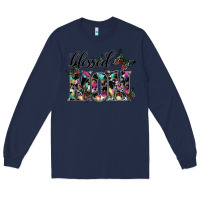 Navy blessed mom Long Sleeve Tee - SublimationCraftShop