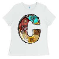 White farm life alphabet lowercase letters c Ladies Tee - BundleAndBundleShop