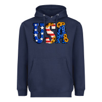 Navy usa western font Heavyweight Hoodie - Jasminsmagicworld