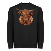 Black highland cow Heavyweight Sweatshirt - RanaPortraitStore