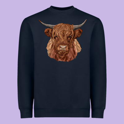 Highland Cow Heavyweight Sweatshirt Designed By Ranaportraitstore