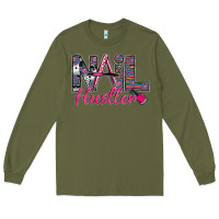 Army Green Nail hustler Long Sleeve Tee - SublimationCraftShop
