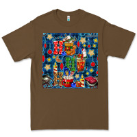 Cacao christmas ho ho ho with coffee cups and ornaments with plaid seamless  Premium Tee - BundleAndBundleShop
