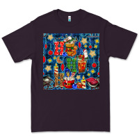 Plum christmas ho ho ho with coffee cups and ornaments with plaid seamless  Premium Tee - BundleAndBundleShop