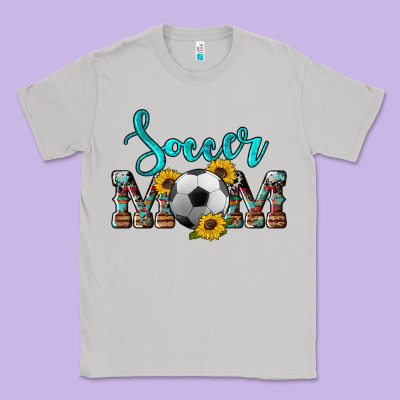 Western Leopard Cowhide Sunflowers  Glitter Mom Soccer Classic Tee Designed By Artiststas