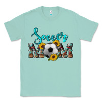 Seafoam western leopard cowhide sunflowers  glitter mom soccer Classic Tee - Artiststas