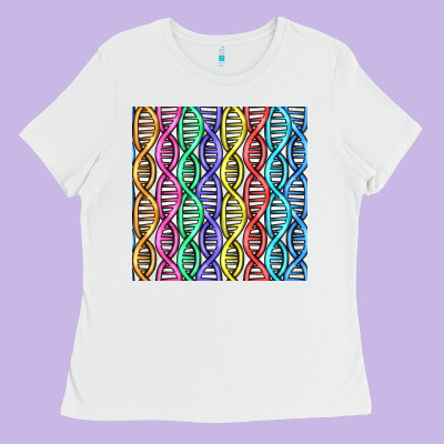 Dna Seamless Pattern Ladies Tee Designed By Bundleandbundleshop