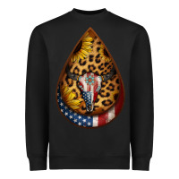 Black american sunflower bullskull teardrop earrings Heavyweight Sweatshirt - Jasminsmagicworld