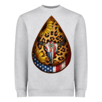 Heather Grey american sunflower bullskull teardrop earrings Heavyweight Sweatshirt - Jasminsmagicworld