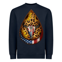 Navy american sunflower bullskull teardrop earrings Heavyweight Sweatshirt - Jasminsmagicworld