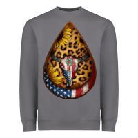 Storm american sunflower bullskull teardrop earrings Heavyweight Sweatshirt - Jasminsmagicworld